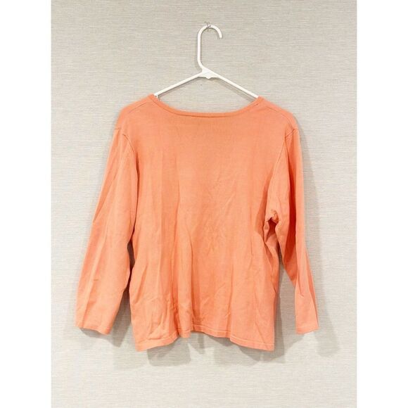 Vintage Lilly Pulitzer silk blend sweater top coral L large - Picture 3 of 3